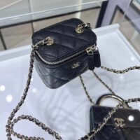 Chanel Women CC Mini Box Bag Black Calfskin Leather Gold-Tone Metal (18)