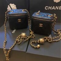 Chanel Women CC Mini Box Bag Black Calfskin Leather Gold-Tone Metal (18)