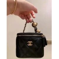 Chanel Women CC Mini Box Bag Black Calfskin Leather Gold-Tone Metal (18)