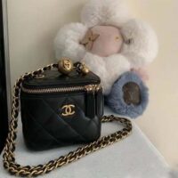 Chanel Women CC Mini Box Bag Black Calfskin Leather Gold-Tone Metal (18)