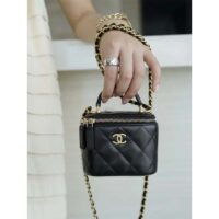 Chanel Women CC Mini Box Bag Black Calfskin Leather Gold-Tone Metal (18)