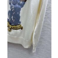 Dior Men CD Bobby Sweater Ecru Cashmere Jacquard Ribbed Round Collar (1)