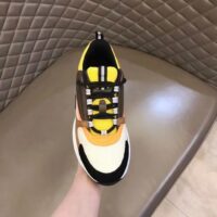 Dior Unisex Shoes CD B22 Sneaker Yellow White Technical Mesh Ebony Camel Smooth Calfskin (11)