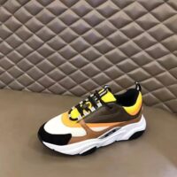 Dior Unisex Shoes CD B22 Sneaker Yellow White Technical Mesh Ebony Camel Smooth Calfskin (11)