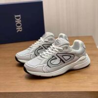 Dior Unisex Shoes CD B30 Sneaker Dior Gray Mesh Technical Fabric (10)