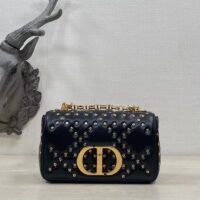 Dior Women CD Medium Dior Caro Bag Black Lucky Star Cannage Lambskin (3)