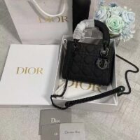 Dior Women CD Mini Lady Dior Bag Black Ultramatte Cannage Calfskin (1)