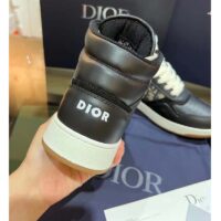 Dior Women Shoes CD B27 High-Top Sneaker Black Smooth Calfskin Beige Oblique Jacquard (1)