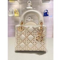 Dior Women Small Lady Dior My ABCDior Bag Latte Lucky Star Cannage Lambskin (5)