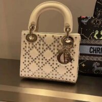 Dior Women Small Lady Dior My ABCDior Bag Latte Lucky Star Cannage Lambskin (5)