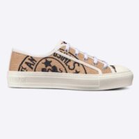 Dior Women Walk’n’Dior Sneaker Beige Jute Canvas Embroidered Union Motif (10)