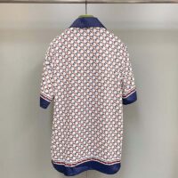 Gucci GG Men Geometric G Print Muslin Bowling Shirt Notch Collar Short Sleeves (3)