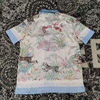 Gucci GG Men Tiger Bowling Shirt Flower Print Ivory Silk Crepe Loose Fit (7)