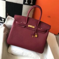 Hermes Birkin 30 Bag in Epsom Leather with Gold Hardware-Maroon (7)