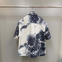 Louis Vuitton LV Men Monogram Bandana Short-Sleeved Denim Shirt Cotton Indigo Regular Fit (8)