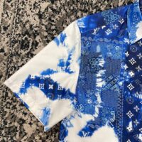 Louis Vuitton LV Men Monogram Bandana Short-Sleeved Shirt Cotton Indigo Regular Fit (5)