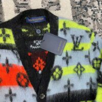 Louis Vuitton LV Men Monogram Black Lime Mohair Cardigan Multicolor Regular Fit (12)