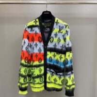 Louis Vuitton LV Men Monogram Black Lime Mohair Cardigan Multicolor Regular Fit (12)