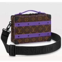 Louis Vuitton LV Unisex Handle Soft Trunk Monogram Macassar Coated Canvas Purple Cowhide (10)