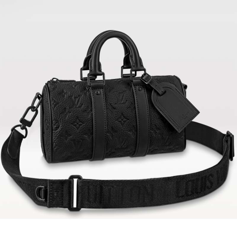 Louis Vuitton LV Unisex Keepall Bandoulière 25 Black Taurillon Monogram Cowhide Leather