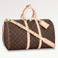 Louis Vuitton LV Unisex Keepall Bandoulière 45 Monogram Canvas Natural Cowhide Leather (15)