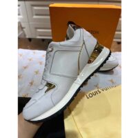 Louis Vuitton LV Unisex Run Away Sneaker White Calf leather Monogram Canvas (3)