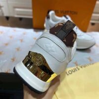 Louis Vuitton LV Unisex Run Away Sneaker White Calf leather Monogram Canvas (3)