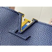 Louis Vuitton LV Women Capucines MM Handbag Navy Blue Taurillon Leather (9)