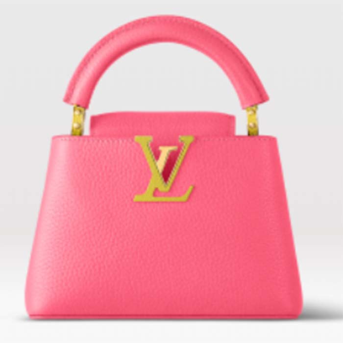 Louis Vuitton LV Women Capucines Mini Handbag Dragon Fruit Pink Cedrat Taurillon Leather