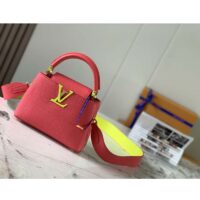 Louis Vuitton LV Women Capucines Mini Handbag Dragon Fruit Pink Cedrat Taurillon Leather (11)