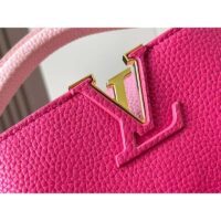 Louis Vuitton LV Women Capucines Mini Handbag Rose Pink Taurillon Leather (8)