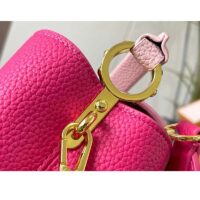 Louis Vuitton LV Women Capucines Mini Handbag Rose Pink Taurillon Leather (8)