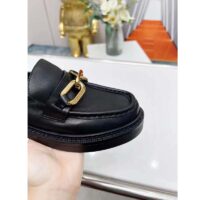 Louis Vuitton LV Women Loafer Black Glazed Calf Leather Blake Construction Monogram Flowers (8)