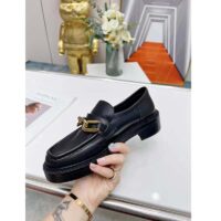 Louis Vuitton LV Women Loafer Black Glazed Calf Leather Blake Construction Monogram Flowers (8)