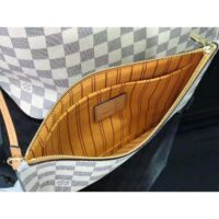 Louis Vuitton LV Women Neverfull MM Tote Bag Damier Azur Coated Canvas (7)