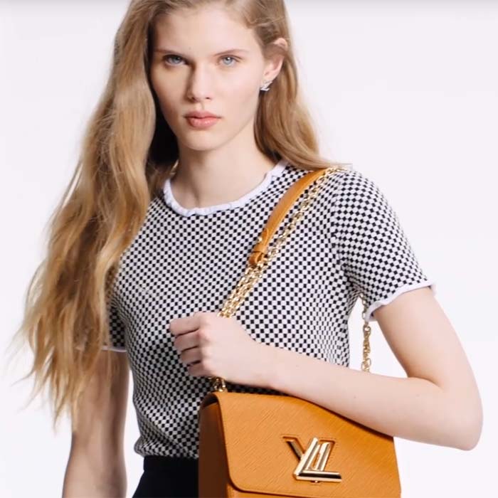 Louis Vuitton LV Women Twist MM Handbag Brown Epi Grained Cowhide Leather (3)