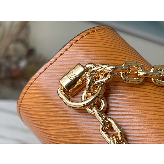 Louis Vuitton LV Women Twist MM Handbag Brown Epi Grained Cowhide Leather (4)