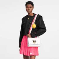 Louis Vuitton LV Women Twist MM Lemon Handbag White Epi Grained Cowhide (3)