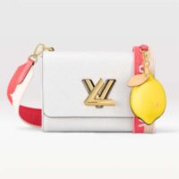 Louis Vuitton LV Women Twist MM Lemon Handbag White Epi Grained Cowhide (3)