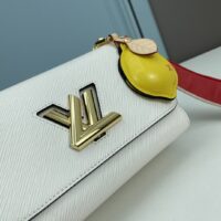 Louis Vuitton LV Women Twist MM Lemon Handbag White Epi Grained Cowhide (3)