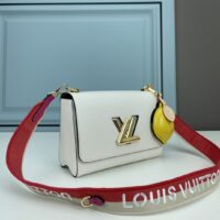 Louis Vuitton LV Women Twist MM Lemon Handbag White Epi Grained Cowhide (3)