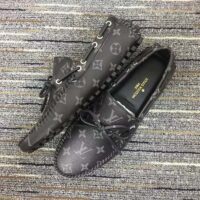 Louis Vuitton Unisex LV Arizona Moccasin Gray Black Monogram Eclipse Canvas (7)