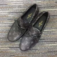 Louis Vuitton Unisex LV Arizona Moccasin Gray Black Monogram Eclipse Canvas (7)