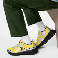 Louis Vuitton Unisex LV Runner Tatic Sneaker Yellow Mix Materials Rubber Monogram Flowers (8)