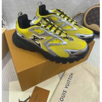 Louis Vuitton Unisex LV Runner Tatic Sneaker Yellow Mix Materials Rubber Monogram Flowers (8)