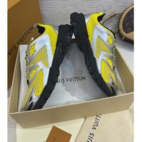 Louis Vuitton Unisex LV Runner Tatic Sneaker Yellow Mix Materials Rubber Monogram Flowers (8)