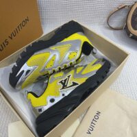 Louis Vuitton Unisex LV Runner Tatic Sneaker Yellow Mix Materials Rubber Monogram Flowers (8)