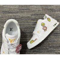 Louis Vuitton Unisex LV Trainer Sneaker White Printed Calf Leather Rubber Monogram Flowers (5)
