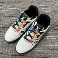 Louis Vuitton Women LV Trainer Sneaker White Calf Leather Rubber Monogram Flowers (10)