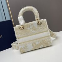 Dior Women CD Medium Lady D-Lite Bag Jardin D’Hiver Embroidery Metallic Thread